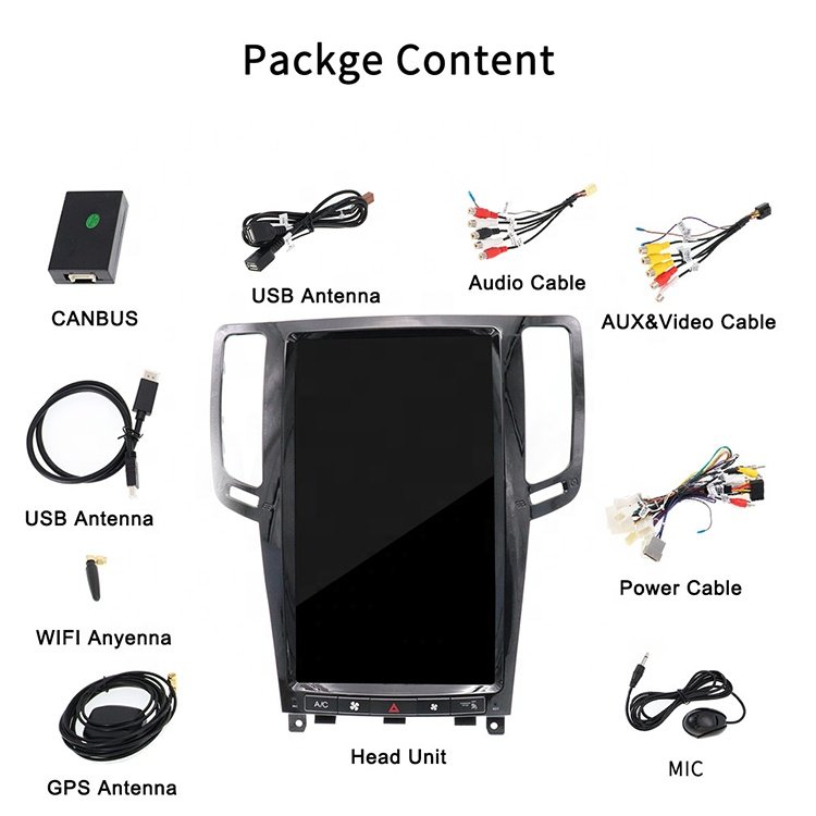 Android 11 6+128 For Infiniti G37 G35 G25 G37S 2007-2013 Tesla Style Radio Car GPS Navigation Stereo Multimedia Player Head Unit