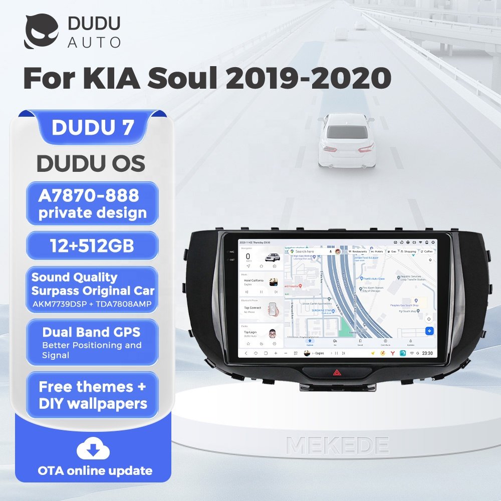 Mekede DUDU7 auto electronics Android Screen Multimedia dsp fm support dudu dab dvr dvd bt map for KIA Soul 2019-2020