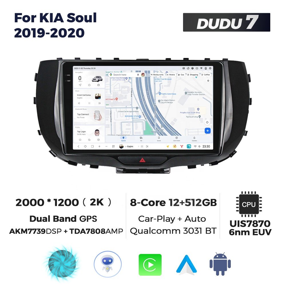 Mekede DUDU7 auto electronics Android Screen Multimedia dsp fm support dudu dab dvr dvd bt map for KIA Soul 2019-2020