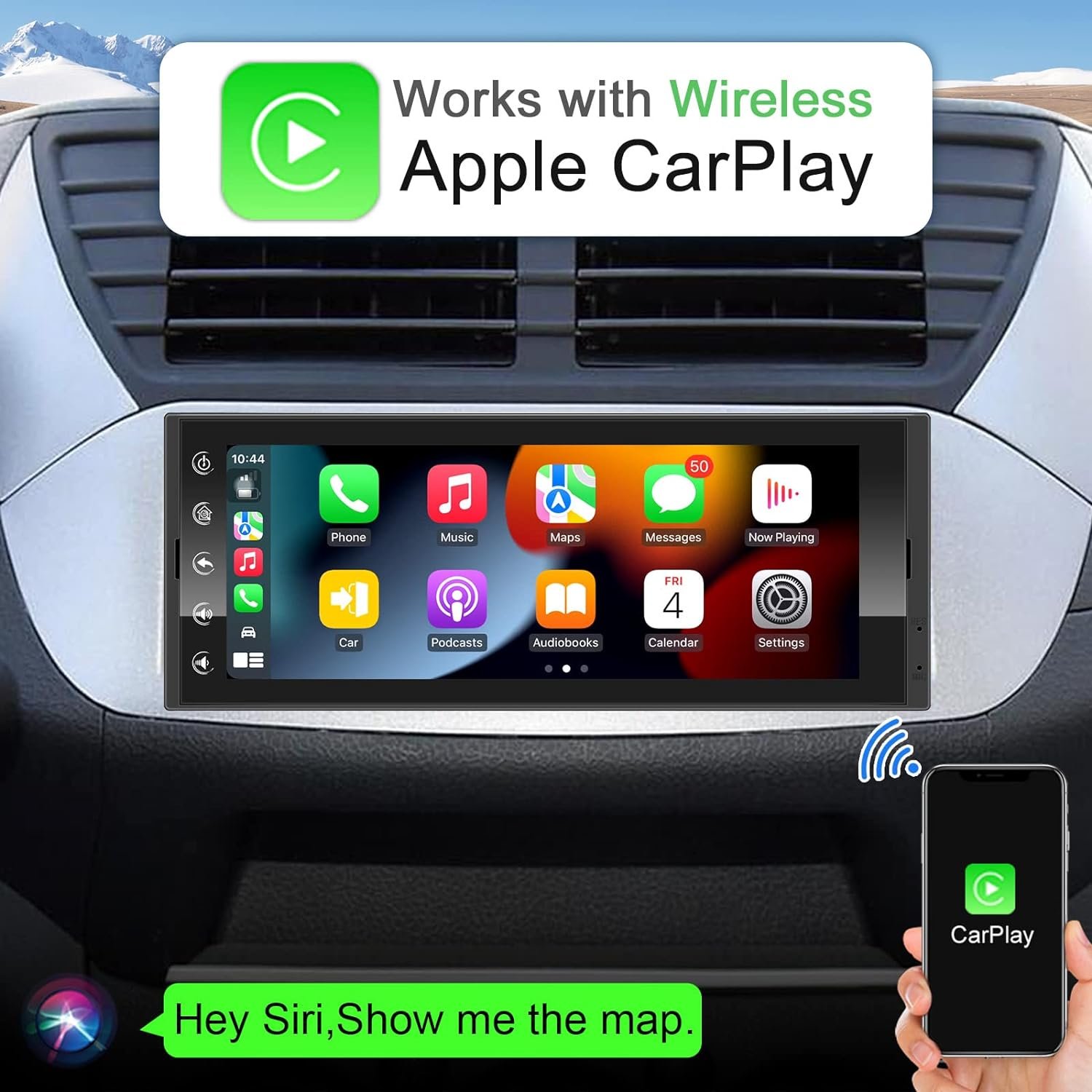6.86 Inch Android 1Din Car Radio Wireless Carplay Auto Touch Screen DSP RDS Car Stereo WIFI Blue Tooth GPS Video For Car