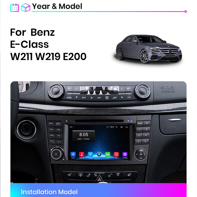 7" AI Voice Android Auto Car Radio With Screen For Mercedes Benz E-Class W211 W219 E200 E220 E300 Multimedia RDS DSP 2 Din dvd