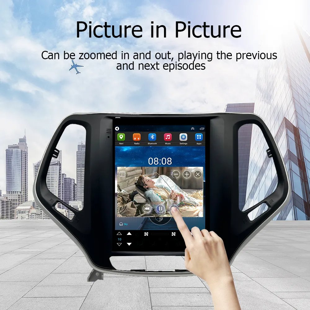 For Jeep Grand Cherokee 2014 2015 2016 Android Car Radio Multimedia Tesla Style Android 13 Car Dvd Player