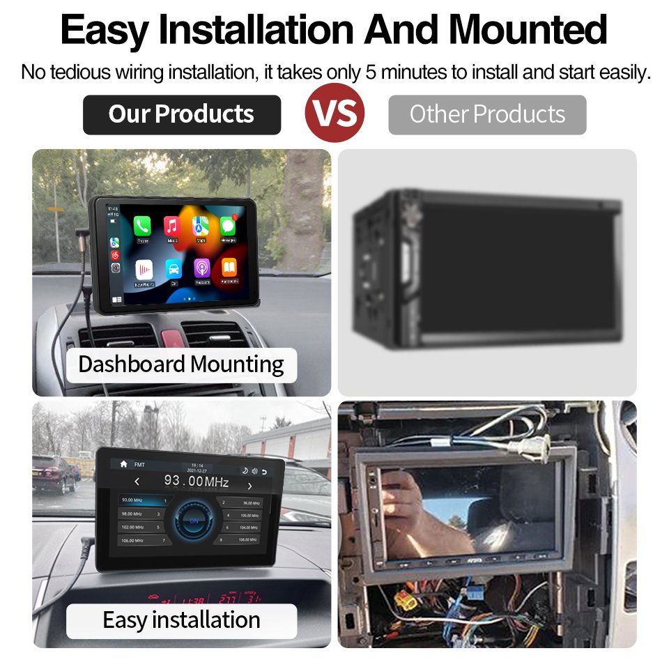 GRANDnavi 7 Inches Car Radio Multimedia Video Player Wireless CarPlay Android Auto Touch Screen Car Stereo