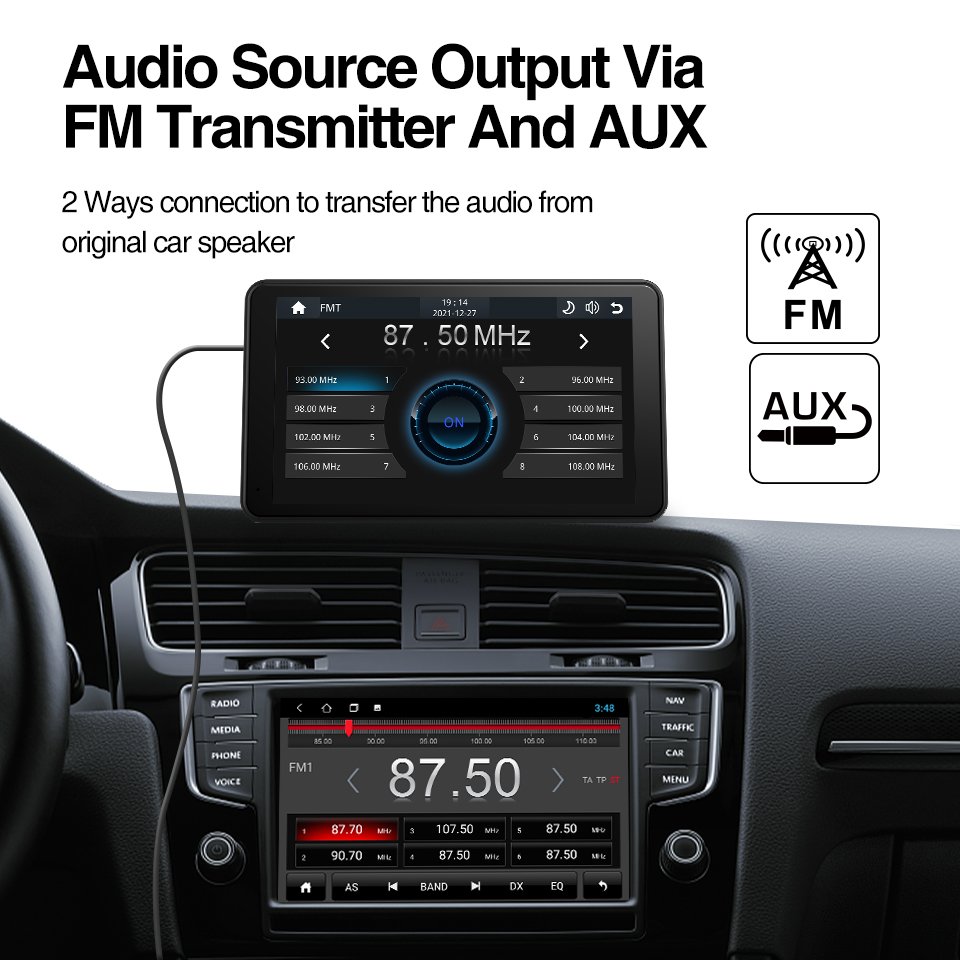 GRANDnavi 7 Inches Car Radio Multimedia Video Player Wireless CarPlay Android Auto Touch Screen Car Stereo