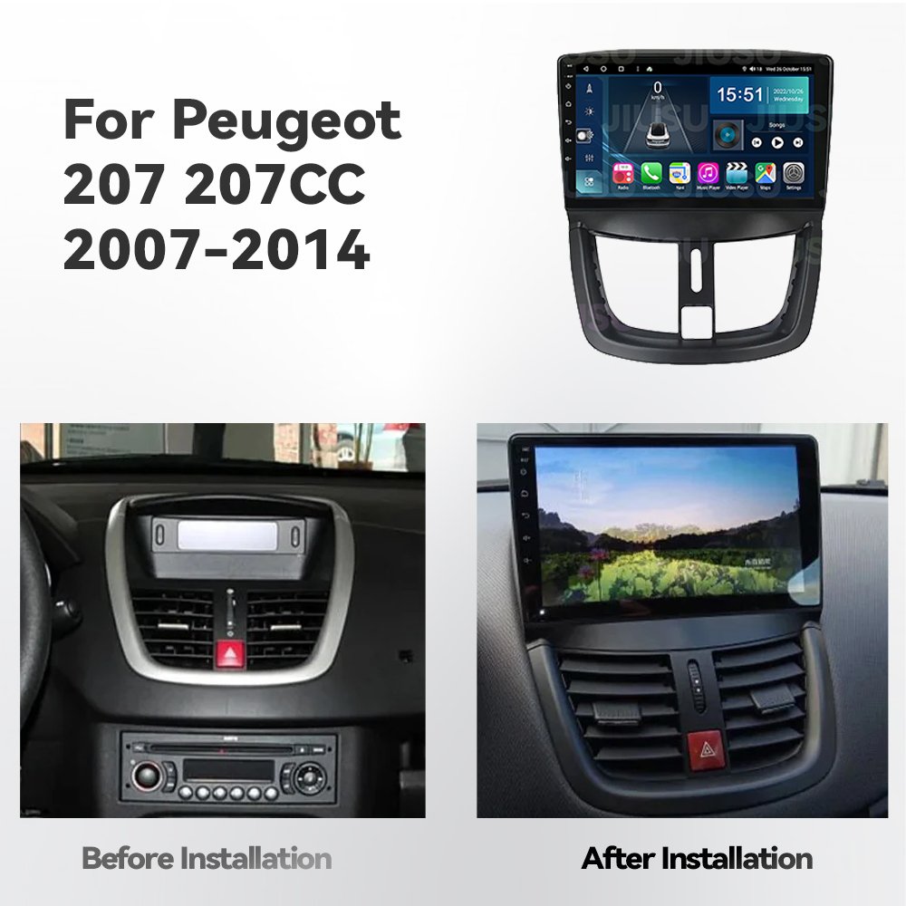 Touch Screen Android Car Radio GPS Navigation DVD Player Stereo Multimedia Audio System for Peugeot 207 207CC 2007-2014