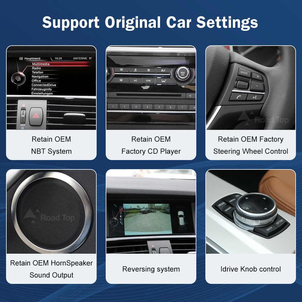 Road Top 1920*720 Resolution Stereo GPS Navigation Car Radio Linux Carplay Screen For BMW X3 X4 F25 F26 2011-2016 CIC NBT