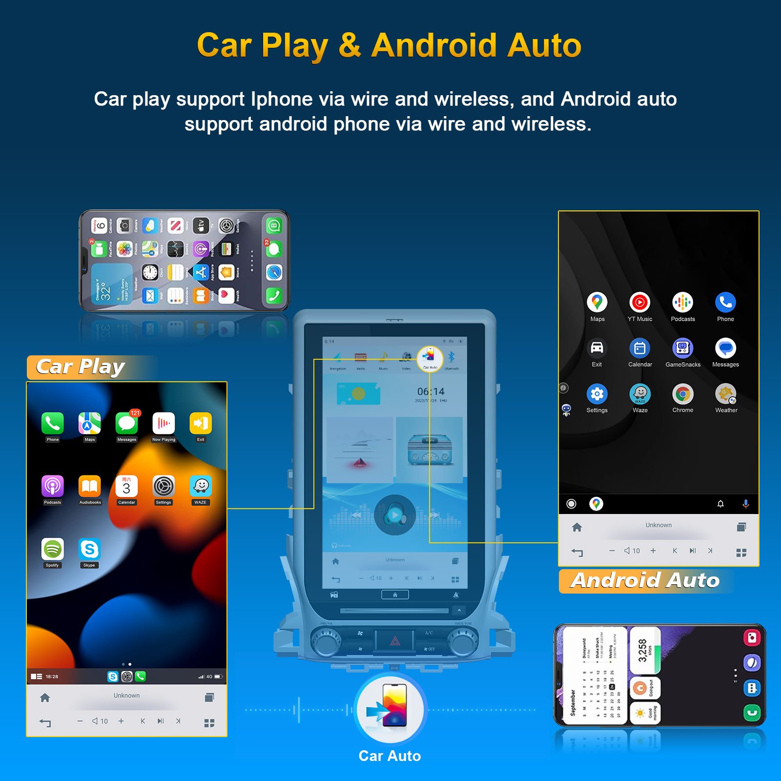 2024 Popular 13.3'' Car Screen Android GPS Navigation Radio with Carplay Video Player for TOYOTA LAND CRUISER LC200 2016-