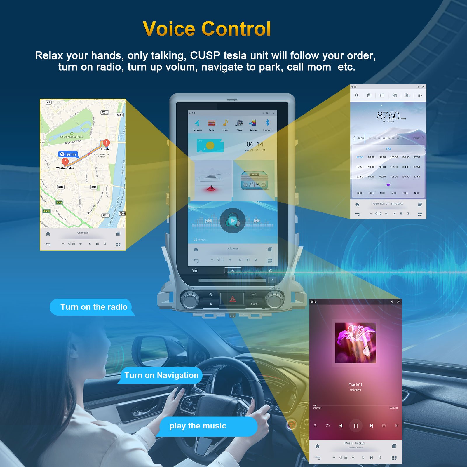 2024 Popular 13.3'' Car Screen Android GPS Navigation Radio with Carplay Video Player for TOYOTA LAND CRUISER LC200 2016-