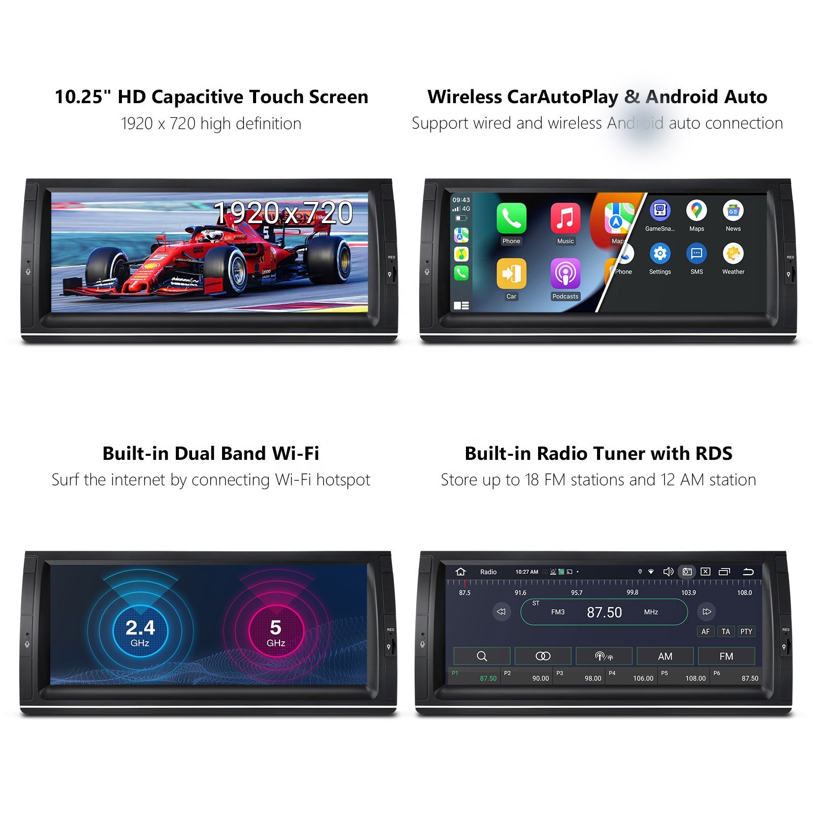 XTRONS Car Stereo For BMW X5 E53 1999-2006 Car Screen Android 12 128gb Carplay Android auto 4G LTE Navigation GPS