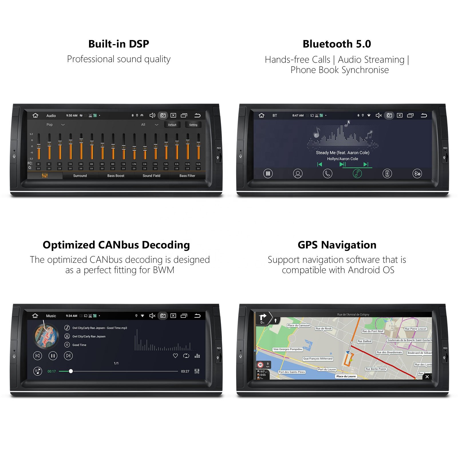 XTRONS Car Stereo For BMW X5 E53 1999-2006 Car Screen Android 12 128gb Carplay Android auto 4G LTE Navigation GPS