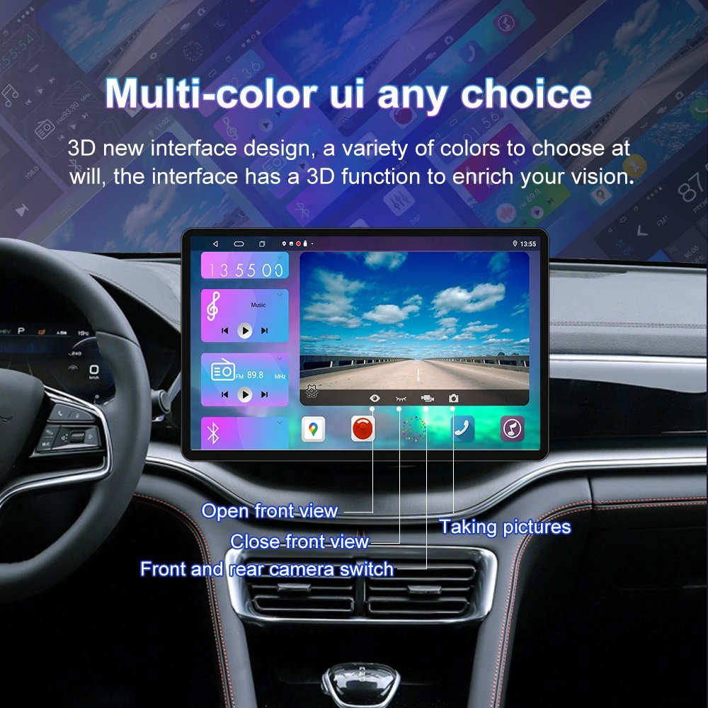 12 Inch 4+64GB 6+128GB 4G BT 5.0 Wired Wireless Carplay Android Auto Radio Navigation Car Stereo With Double Recording Camera