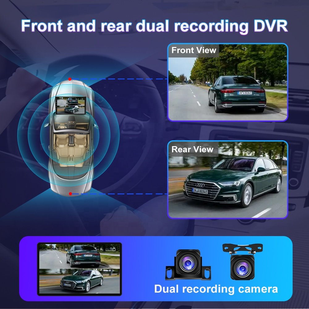 12 Inch 4+64GB 6+128GB 4G BT 5.0 Wired Wireless Carplay Android Auto Radio Navigation Car Stereo With Double Recording Camera