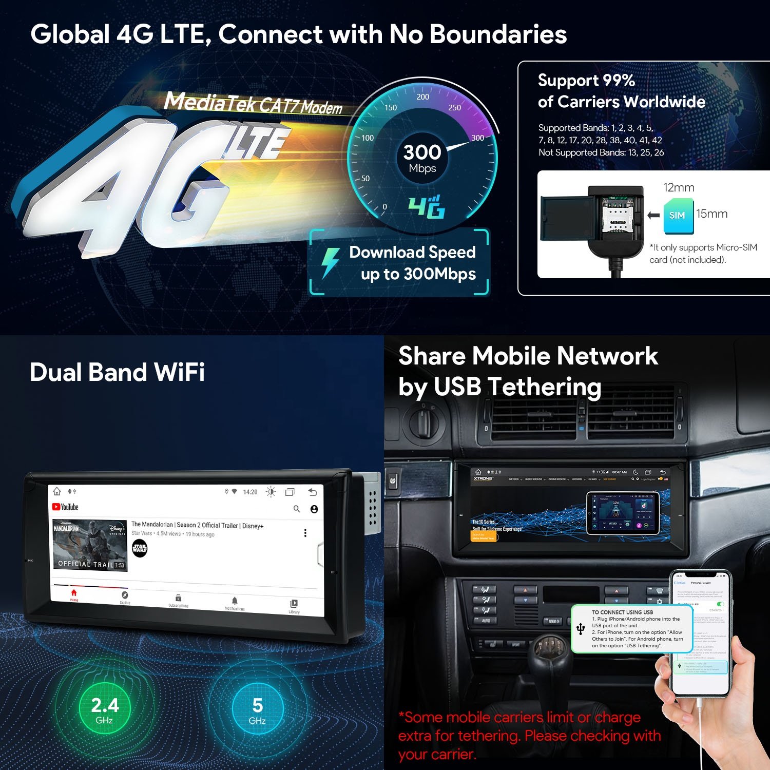 XTRONS 10.25 Inch Android 13 For BMW E39 M5 Carplay 4G LTE Android Auto Electronics Touch Screen Car Radio
