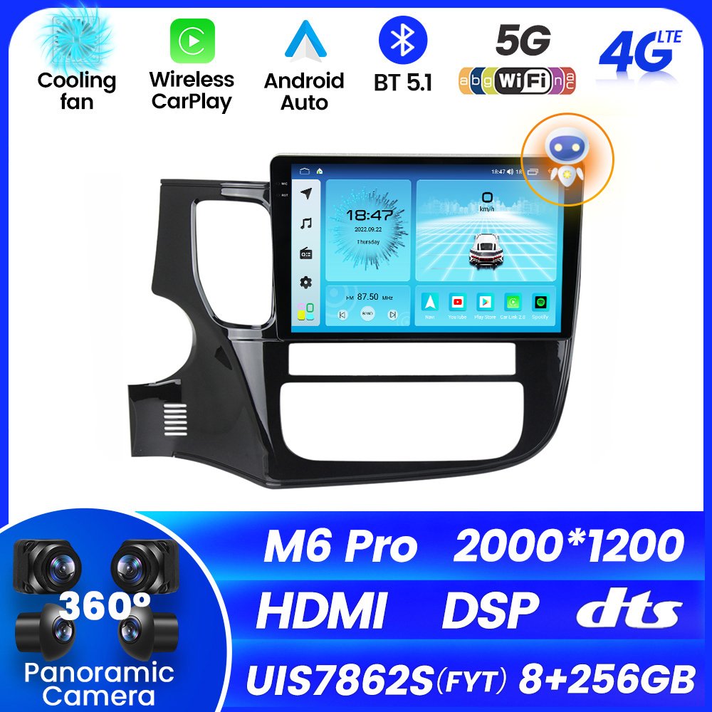 MEKEDE M6 PRO Car DVD player auto monitor 2K CP DTS for Mitsubishi Outlander 2012-2018 car radio