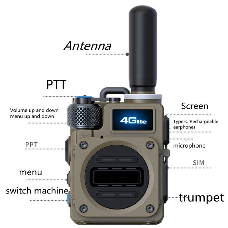 4G LTE IP Network POC Radio 100KM 200KM 5000KM Long Range Global GSM Handy Talky Real PTT SIM Card World Internet Walkie Talkie