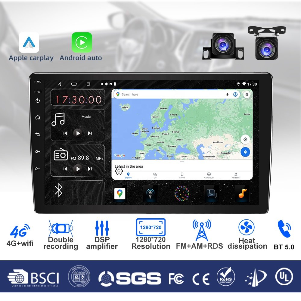 9 Inch DVD Player Android Navigation car Stereo 6+128 GB 4G Wifi Gps Dsp Rds AM Double Din Car Radio