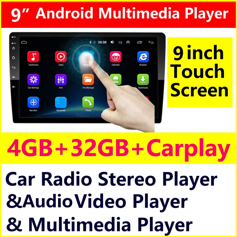 Double 2 Din 9 inch Android 13 Estereos Car Radio 2G+32G SY9232 9" auto Multimedia player GPS BT FM Wifi car stereo with Carplay