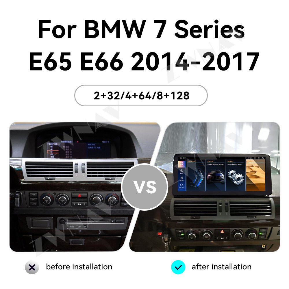 ZWNAV 10.25/12.3 Inch Carplay For BMW 7 Series E65 E66 2014-2017 Car Radio GPS Navigation Multimedia Video Player Display Screen