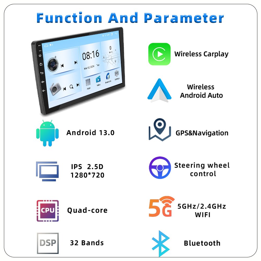 Double DIN Universal Android Car Radio Video Player WIFI BT FM RDS Carplay Autoradio Android Car Stereo