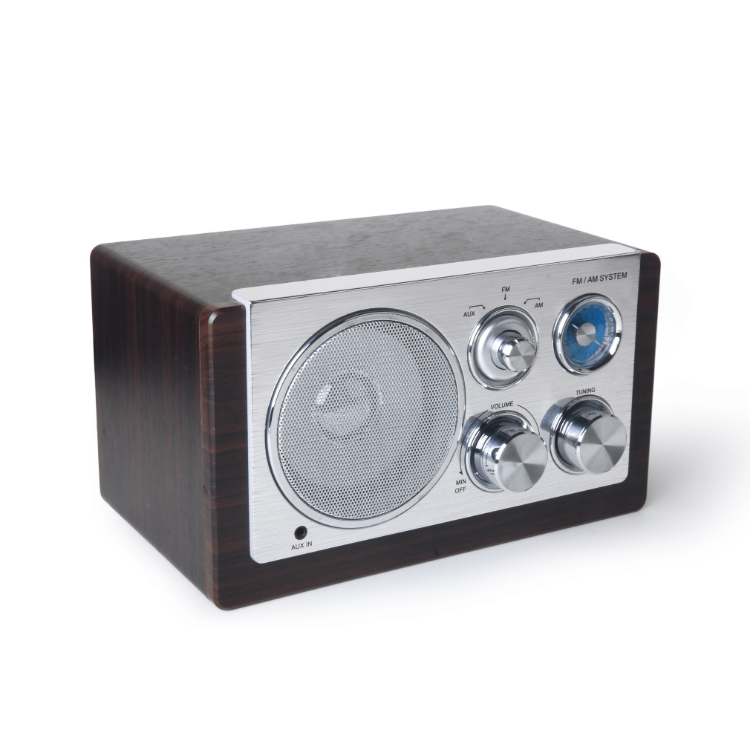 Home Aux in amplifier Am Fm wooden speaker radio