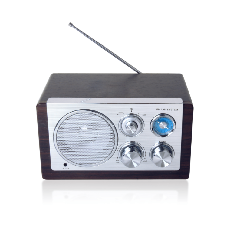 Home Aux in amplifier Am Fm wooden speaker radio