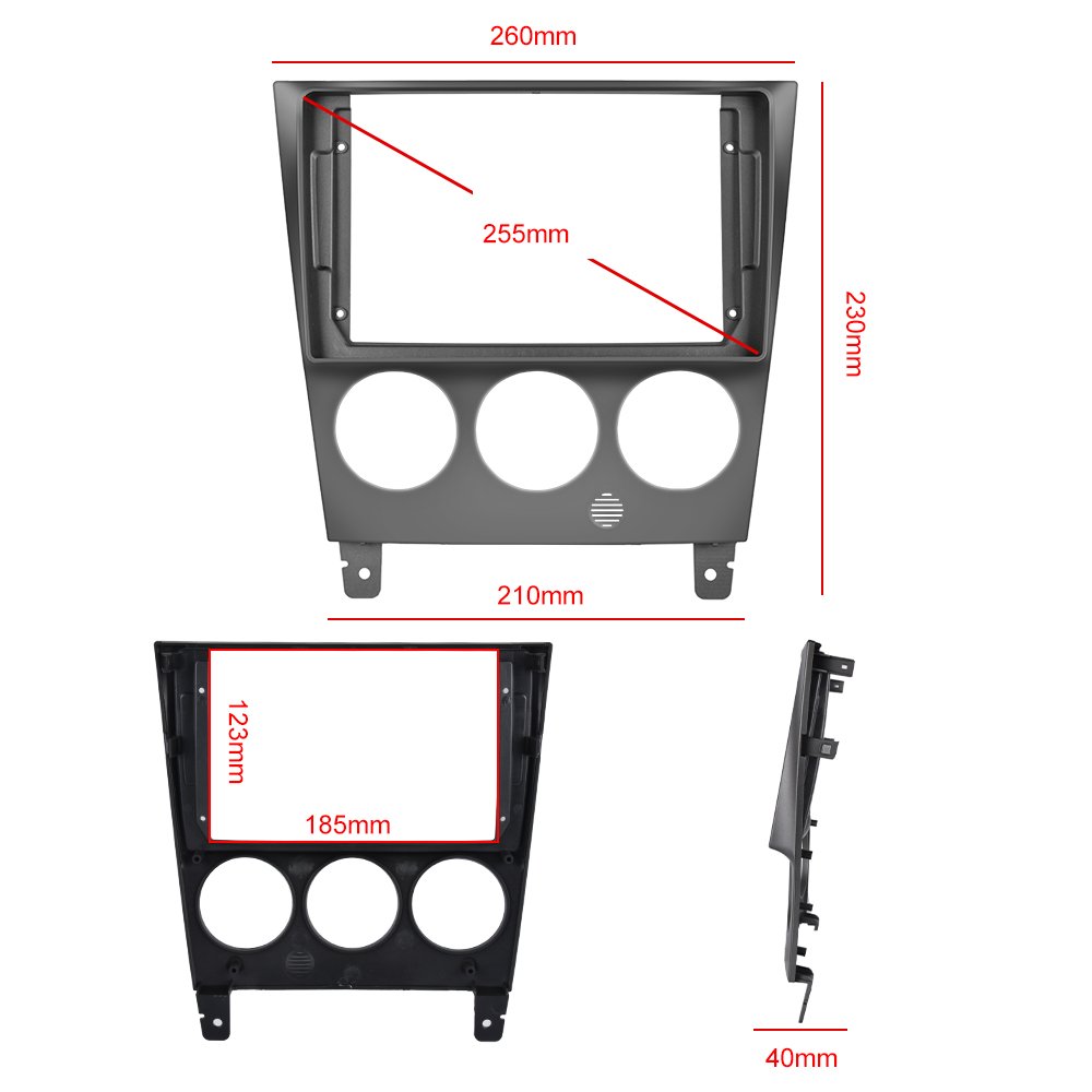 Podofo 2 Din 9'' Car Stereo Frame For Subaru Impreza 2003 2004 2005 2006 Plastic Iron Gray Car Radio Frame