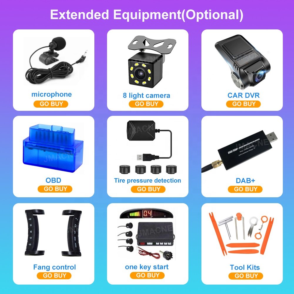 Jmance Android 10 2din Car video support 4G 2+32 Support carplay Android auto for Universal Radio Navigation Multimedia