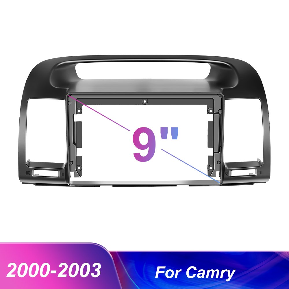 Podofo 2 Din 9'' Android car radio Car Frame Special Kit For Toyota Camry 2000-2003 Matt black Car fascias