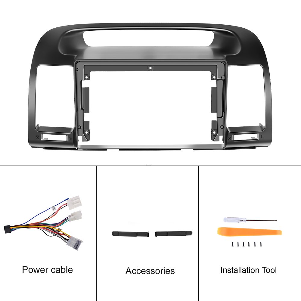 Podofo 2 Din 9'' Android car radio Car Frame Special Kit For Toyota Camry 2000-2003 Matt black Car fascias