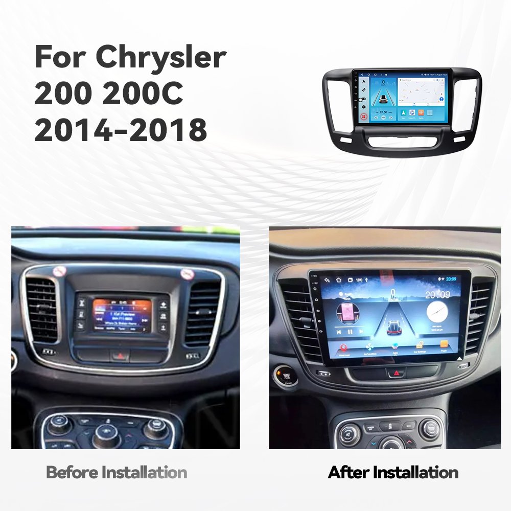 Touch Screen Android 12 Car Radio GPS Navigation DVD Player Stereo Multimedia Audio System for Chrysler 200 200C 2014-2018