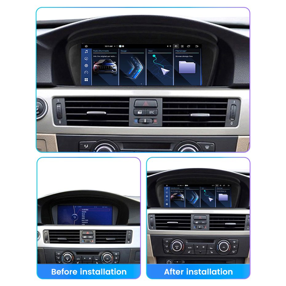 MEKEDE 8.8 inch android 12 Car auto Radio for BMW E60 E61 E62 E90 E92 CCC CIC double din car stereo with bt dsp GPS obd