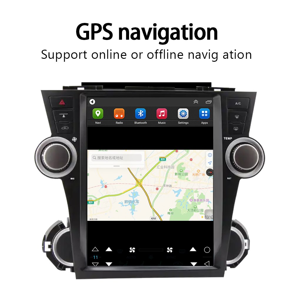 lelv 12.1inch 4+64gb Head Unit Stereo Car Radio For Toyota Highlander 2009 2010 2011 2012 2013 Android 13 Car Player