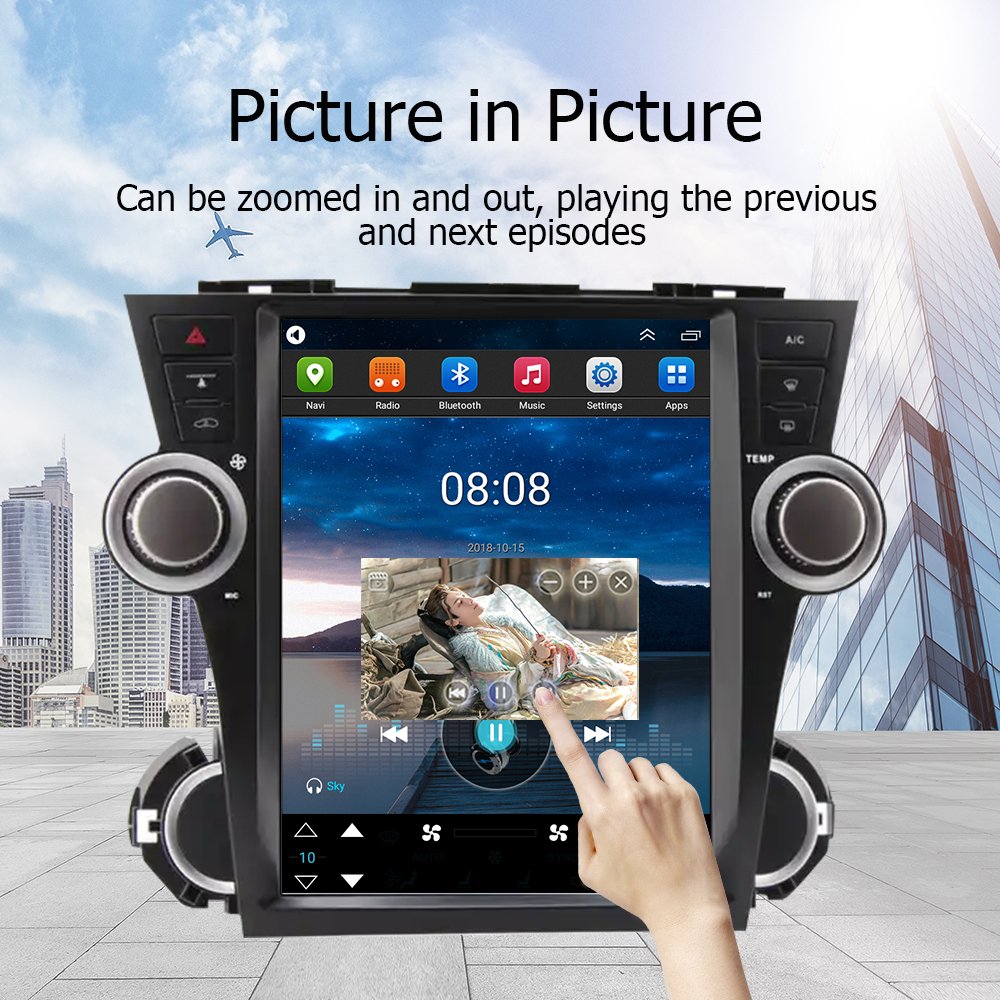 lelv 12.1inch 4+64gb Head Unit Stereo Car Radio For Toyota Highlander 2009 2010 2011 2012 2013 Android 13 Car Player