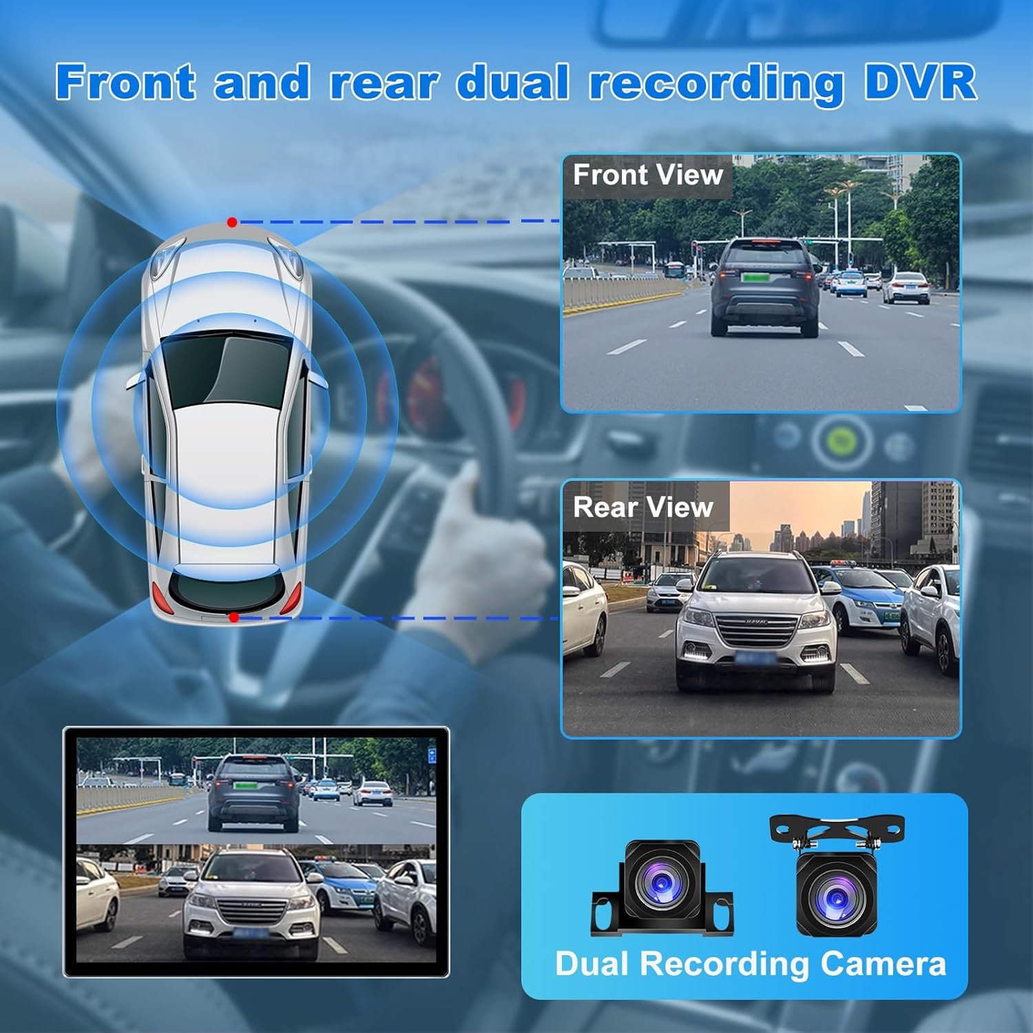 Android 13 Octa Core 4+64GB 13 inch Double Din Touch Screen Android Car Stereo Support AHD Front and Rear Camera Autoradio