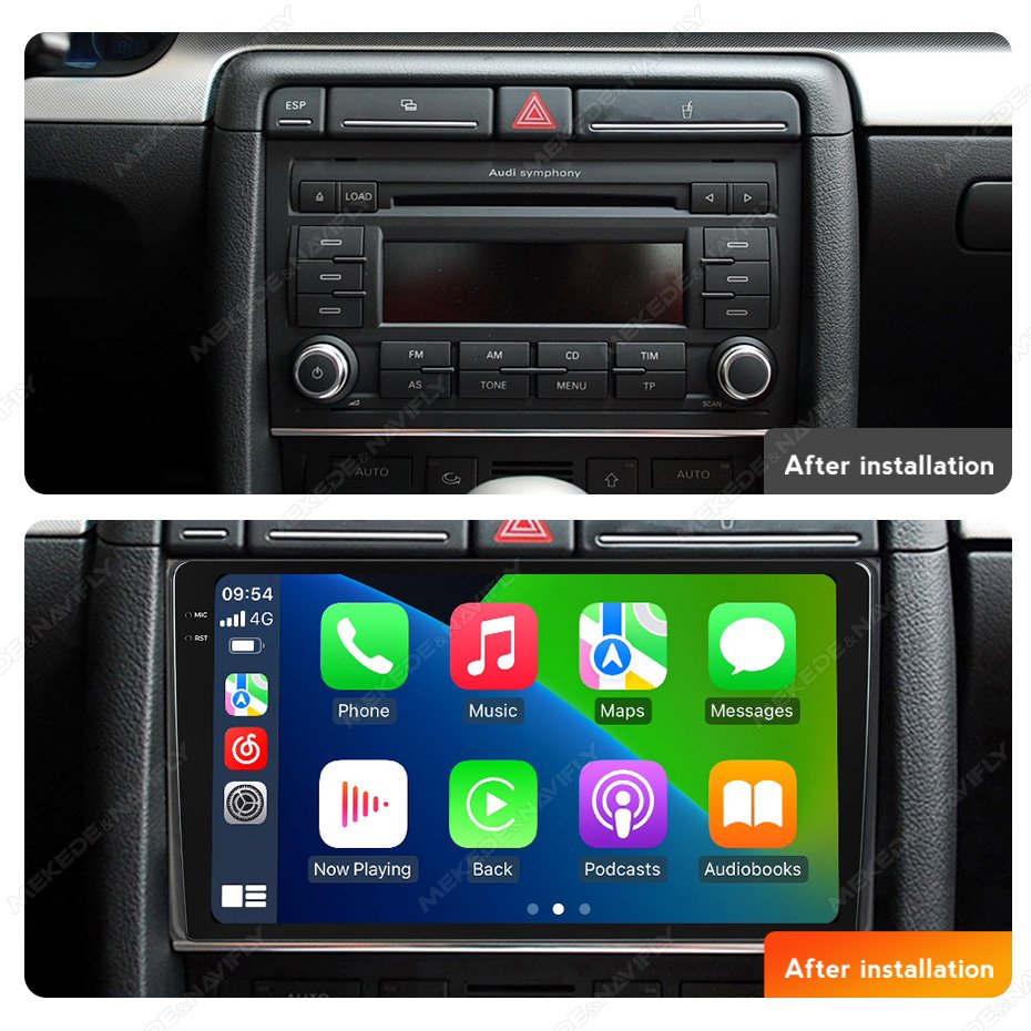 MEKEDE MS gps navigation system Android car screen 8+256GB 8core WiFi for Audi A4 2000-2009 with cooling fan