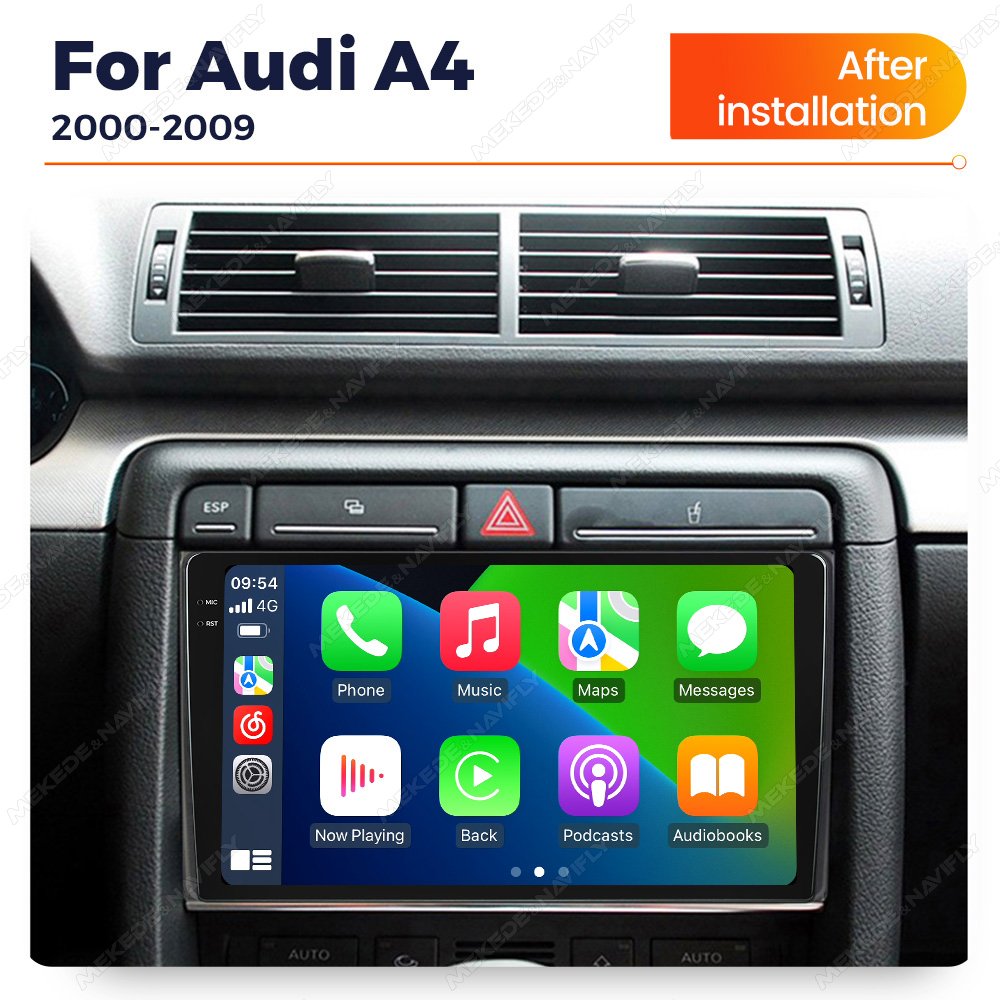 MEKEDE MS gps navigation system Android car screen 8+256GB 8core WiFi for Audi A4 2000-2009 with cooling fan