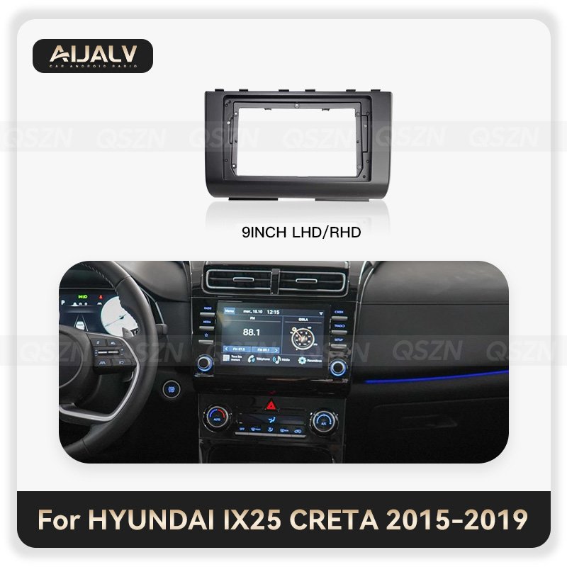 Aijia 2Din 9 inch/10 inch car stereo radio panel for HYUNDAI IX25/CRETA 2015-2019 2020-2023 universal fascia DVD mounting frame