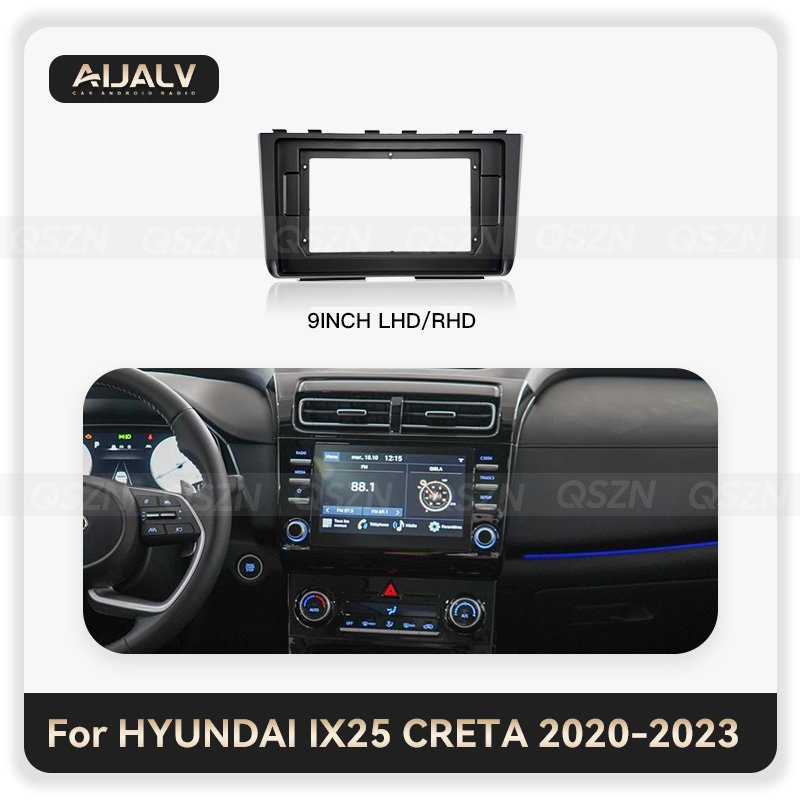 Aijia 2Din 9 inch/10 inch car stereo radio panel for HYUNDAI IX25/CRETA 2015-2019 2020-2023 universal fascia DVD mounting frame