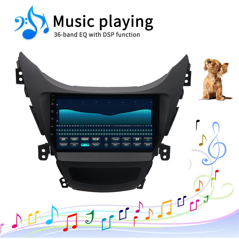 Android 10.0 Car radio audio dvd player for Hyundai elantra 2011-2013 Car Stereo Built-in GPS navigation 4+64GB