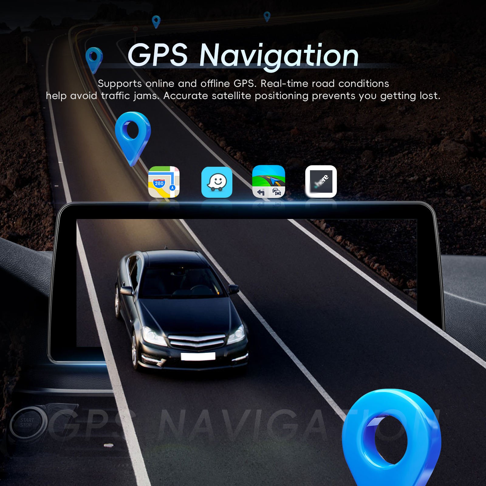 12.3 inch Wireless CarPlay Stereo Navigation For BMW X1 2016-2018 Upgrade Car Radio Android Auto