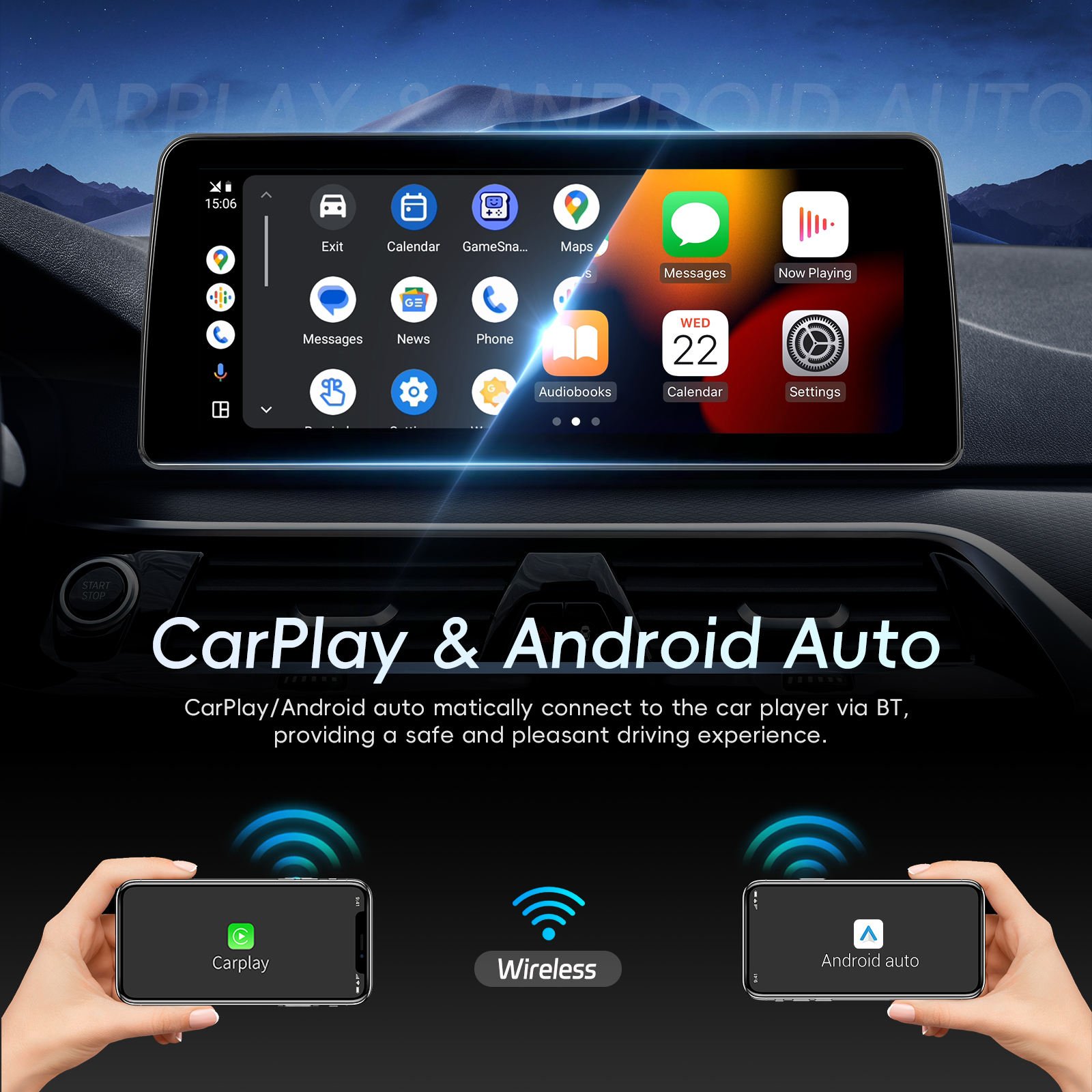 12.3 inch Wireless CarPlay Stereo Navigation For BMW X1 2016-2018 Upgrade Car Radio Android Auto