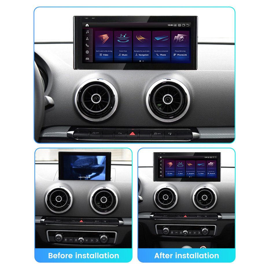 Mekede Qualcomm Snapdragon 680 control car radio DSP DVR with car play for Audi A3 2014 2020