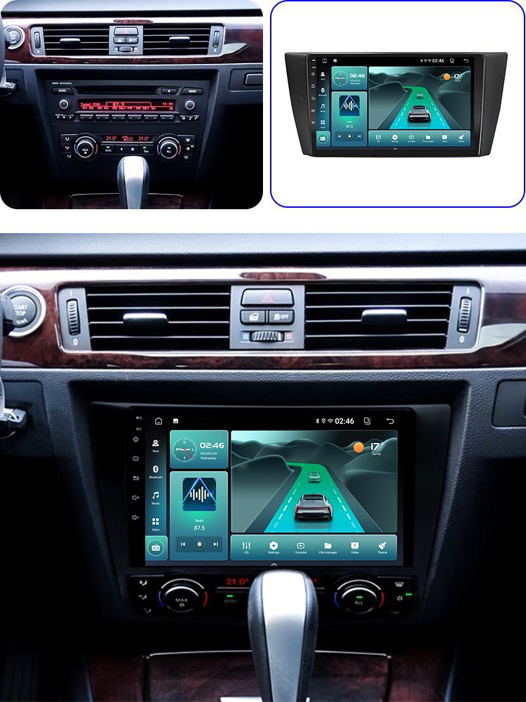 5G WIFI 6 wireless chip car android radio player for BMW E90 05-12 dvd GPS navigation BT5.4 with Auto wireless Carplay