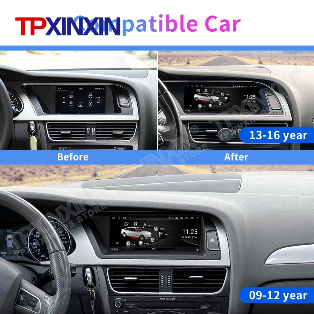 Car Radio For Audi A4 B8 2009-2016 Vertical Screen GPS Car Multimedia Player Auto Radio Vertical Big Screen
