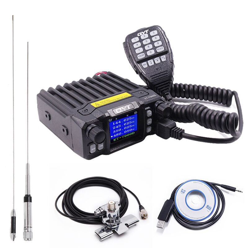 QYT KT-7900D Mobile Radio 25W Quad Band Quad Display 144/220/350/440MHZ Car Mobile Radio Ham Radio Station KT7900D