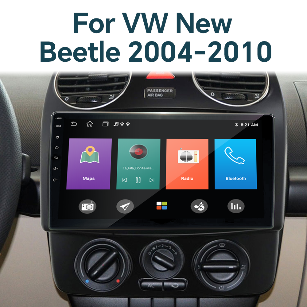 Android Car Radio DVD Player for VW Volkswagen New Beetle 2004-2010 Stereo Audio Navigation GPS DSP Car-play Screen 360 Camera