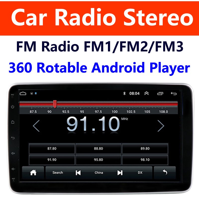 1 din 10.1 inch android Multimedia Player 2G+32G RT232-CP Rotatable 360 Degree car rotating car radio with Wireless Carplay