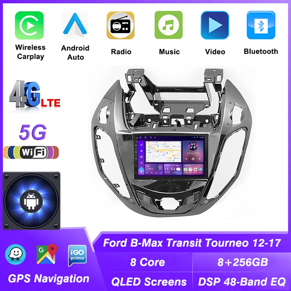 Android 13 Car Radio Carplay For For Ford B-Max for Ford Transit Courier for Ford Tourneo 2012-2017 7 INCH Car GPS Navigation