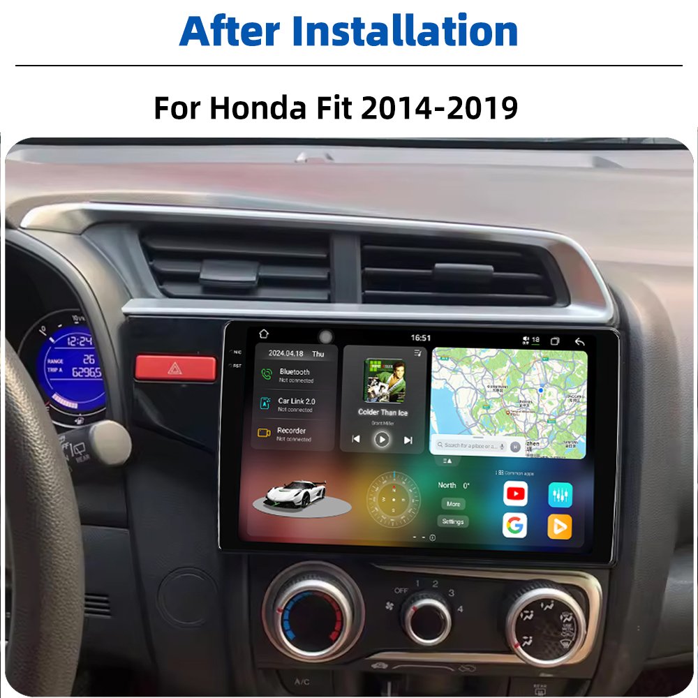 10.36" 2K QLED Android 13 Car Multimedia System Autoradio Gps Navigation Stereo Car Radio For Honda Fit 2014-2019