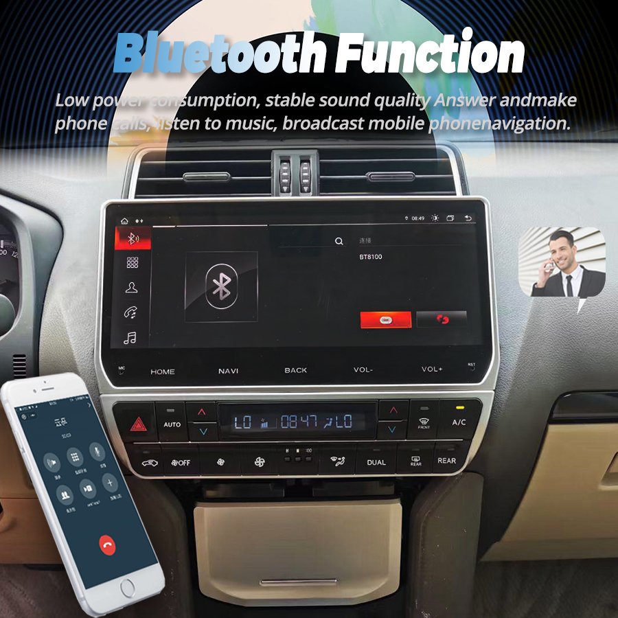 Car Radio For Toyota Land Cruiser Prado 150 2018 2019 2020 2021 2022 Car Multimedia Player Android 13 Carplay GPS Nav Head Unit